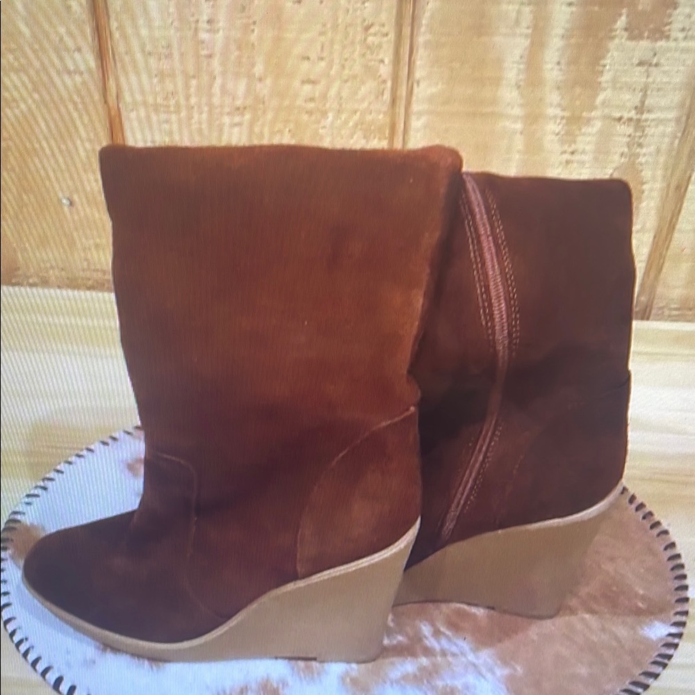 Brown Suede Heeled Boots